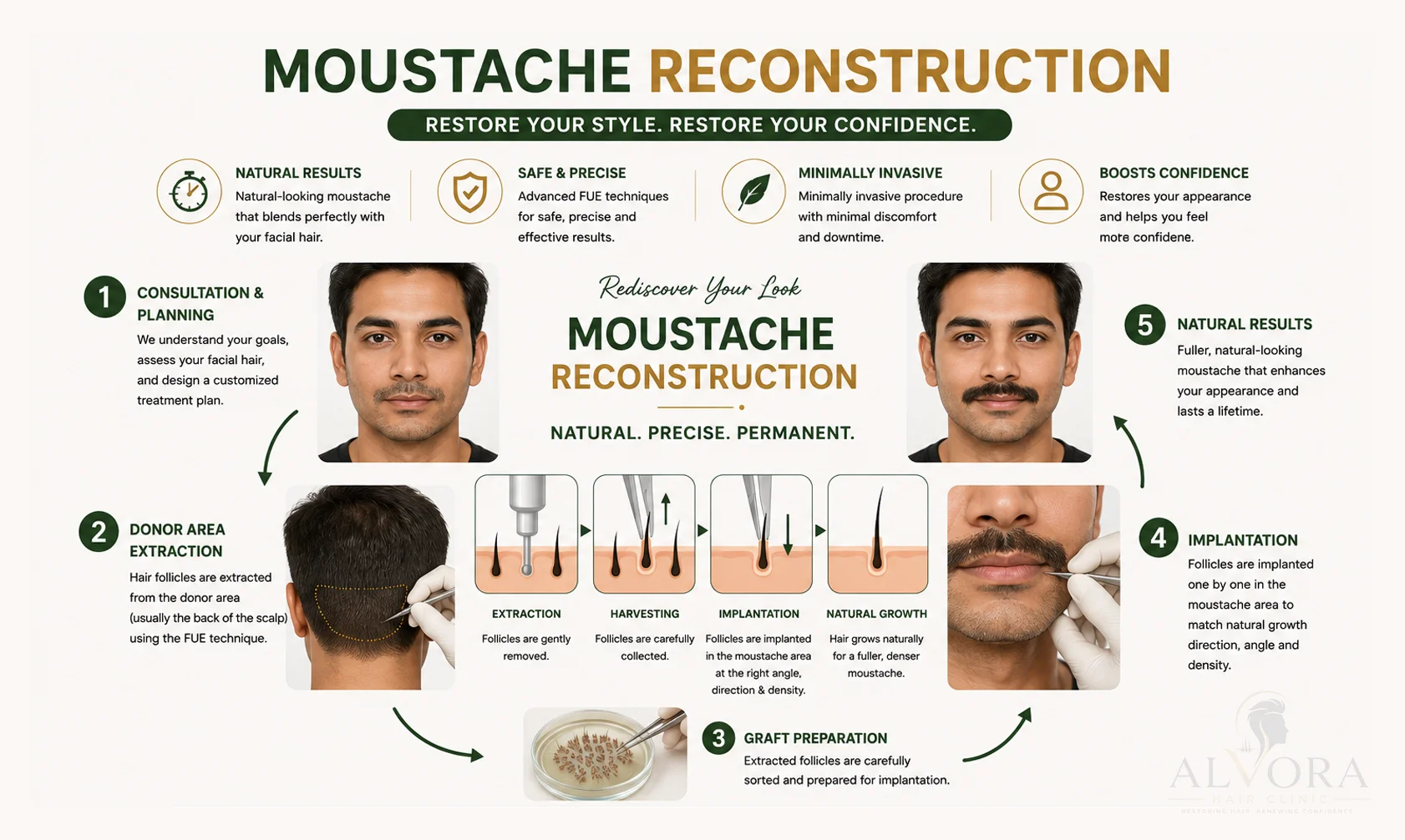 Moustache Hair Transplant in Ludhiana Step by Step Journey