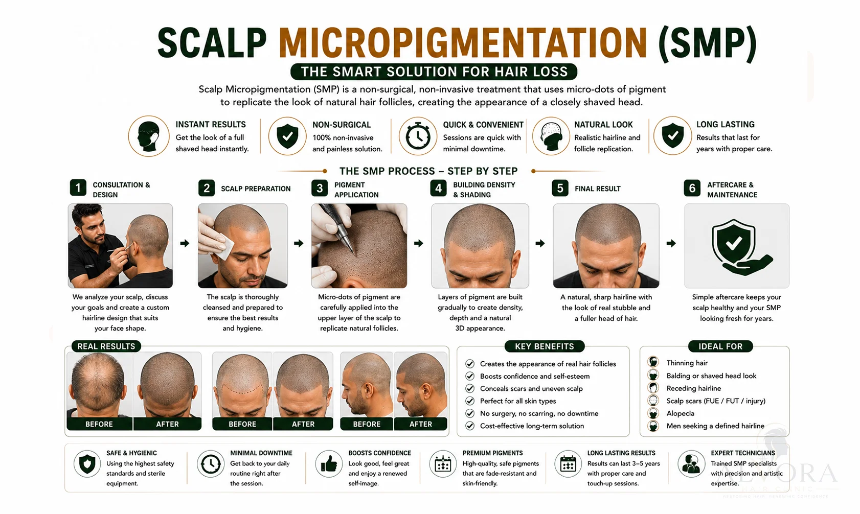Scalp Micropigmentation SMP in Ludhiana Process Chart